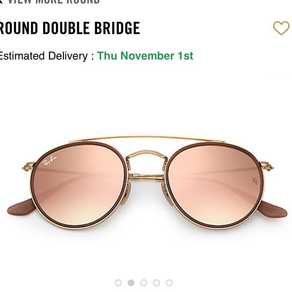 Double bridge rise gold ray bans